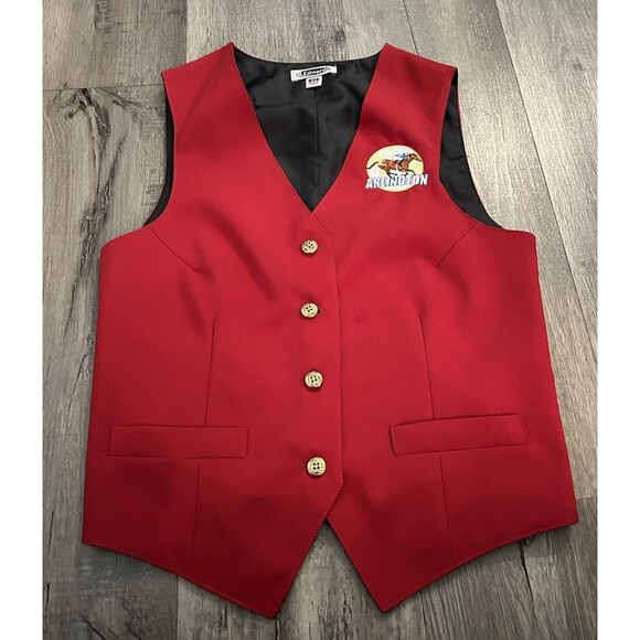 Arlington Park Horse Race Track (Closed) Vest Red Embroidered XS Gold Buttons - Picture 1 of 4